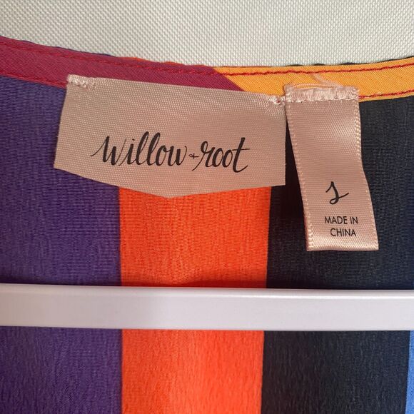 Willow & Root Multi-Color Surplice V-Neck Stripe Maxi Dress Tie Waist Size 2 - Picture 10 of 15